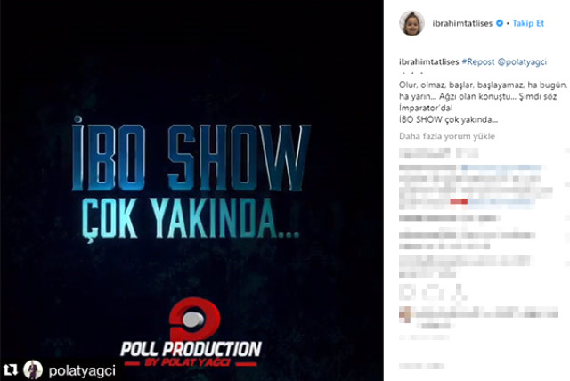 7 sene önce başından vurulan ünlü sanatçı İbrahim Tatlıses, sosyal medya hesabından yıllar sonra İbo Show'la ekranlara geri döneceğinin müjdesini verdi.